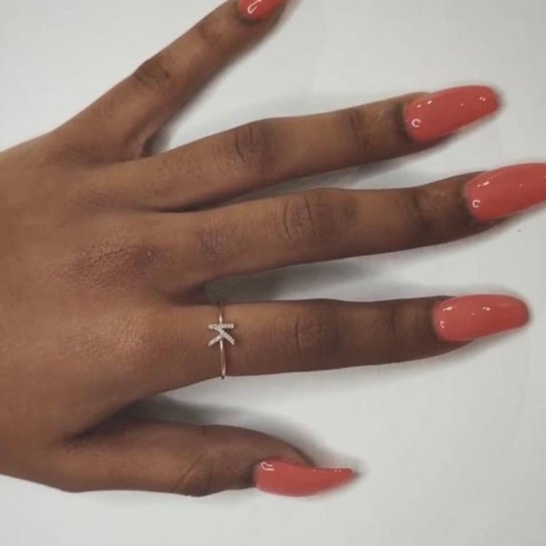 10k Gold Diamond Initial K Ring